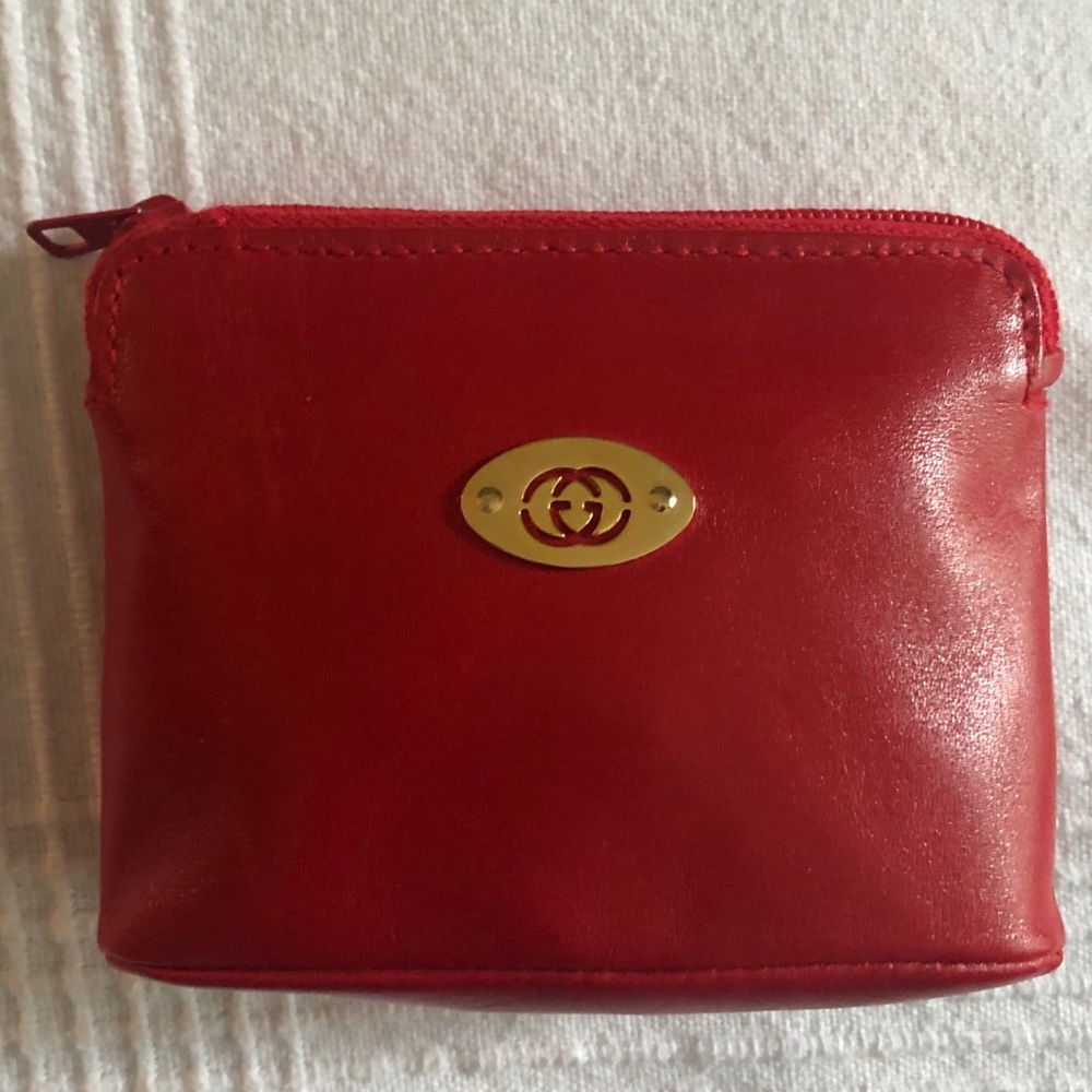 Gucci red leather pouch